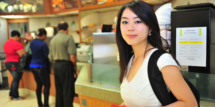 picture of the centennial college student in the progress campus cafeteria